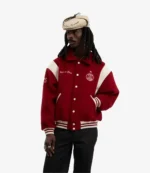 Paris Saint-Germain Walk in Paris 2026 Red Wool Varsity Jacket For Unisex