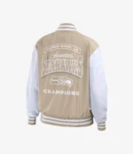 Seattle Seahawks Super Bowl LX Champions WEAR by Erin Andrews Tonal Full-Zip Bomber Tan Jacket For Unisex