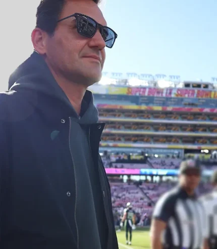 Super Bowl LX 2026 Roger Federer Black Jacket