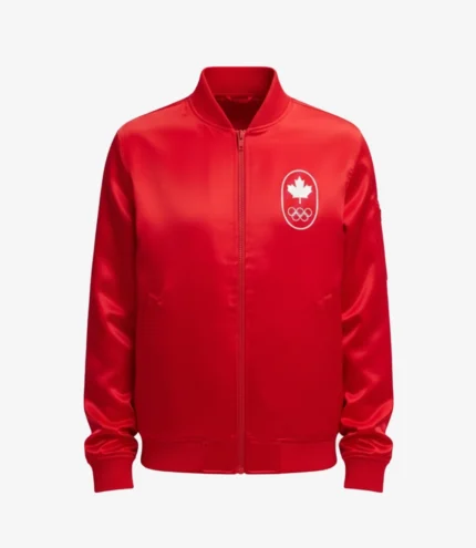 Unisex Winter Olympics 2026 Team Canada Red Milano Cortina Satin Jacket