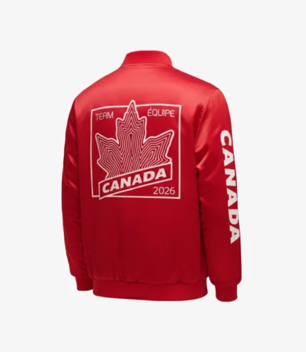 Winter Olympics 2026 Team Canada Red Milano Cortina Satin Jacket
