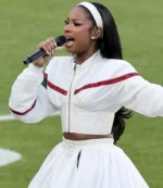 2026 NFL Super Bowl LX Coco Jones White Cropped Jacket For Unisex