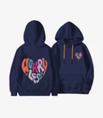 Worry Less Printed Blue Hoodie For Unisex