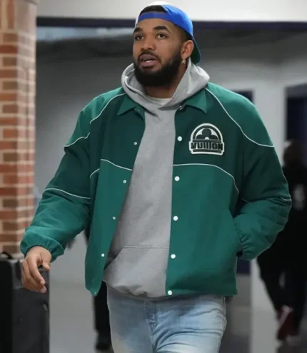 Unisex 2026 New York Knicks Vs Oklahoma City Thunder Karl-Anthony Towns Green Cotton Jacket