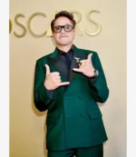 Unisex 2026 Oscars Awards Robert Downey Jr Green Double Breasted Blazer