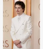Unisex Academy Awards Oscars 2026 White Double Breasted Timothee Chalamet Blazer