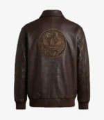 Adidas Chinese New Year Brown Leather Bomber Jacket