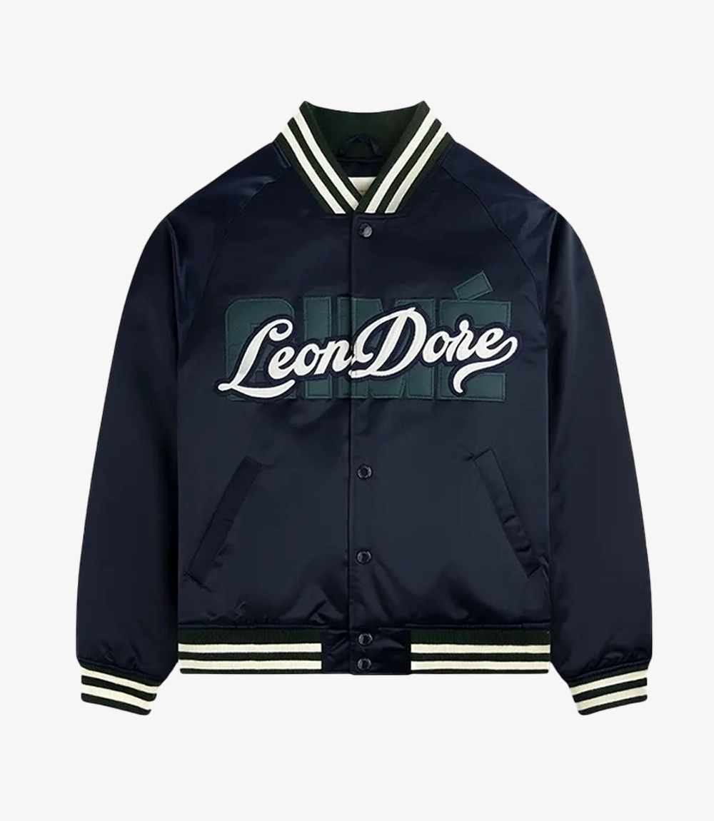 Aime Leon Dore Overlay Navy Blue Varsity Jacket Aime Leon Dore Overlay Navy Blue Varsity Jacket For Unisex