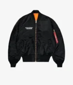 Unisex Alpha Industries x TEILE MA-1 Black Bomber Jacket