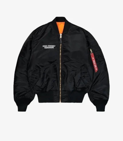 Unisex Alpha Industries x TEILE MA-1 Black Bomber Jacket