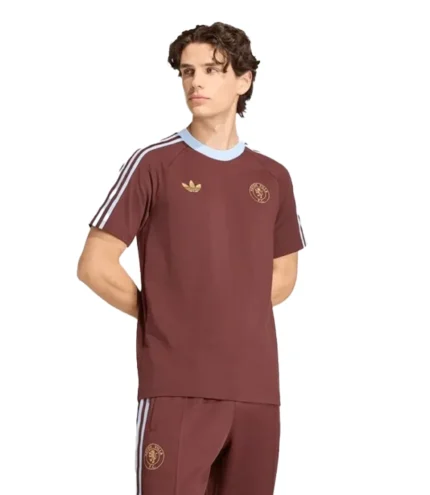 Unisex Aston Villa Brown Adidas T-Shirt
