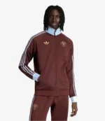 Unisex Aston Villa Brown Adidas Track Jacket