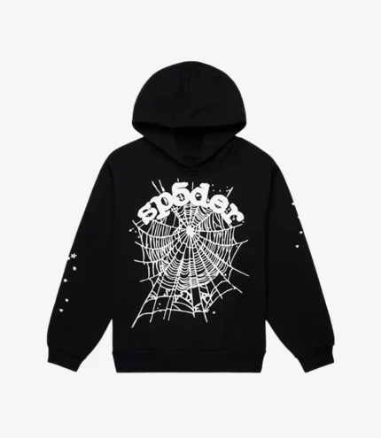 Unisex Black and White Sp5der Pullover Hoodie
