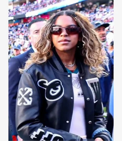 Unisex Blue Ivy Super Bowl 2026 Black Varsity Jacket