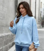 Unisex Broolyn Embossed Oversized Print Hoodie