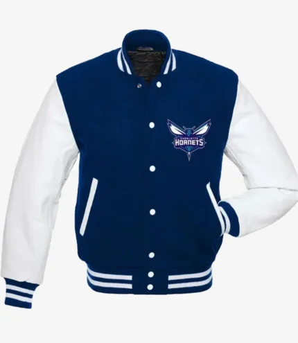 Charlotte Hornets NBA Varsity Blue & White Jacket For Unisex