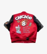 Chicago Windy City Red and Black Bomber Varsity Jacket