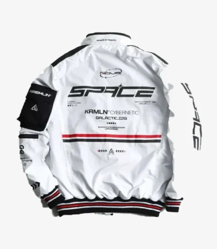 Cyberpunk Techwear White Bomber Jacket