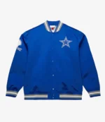 Dallas Cowboys Double Down Royal Satin Jacket For Unisex