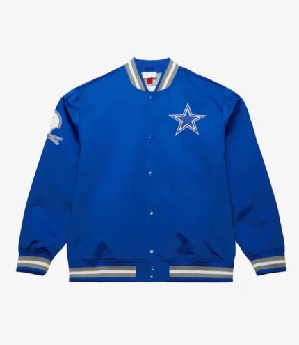 Dallas Cowboys Double Down Royal Satin Jacket For Unisex