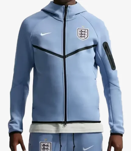 Unisex England Nike Soccer Blue Zip Up Hooded Jacket