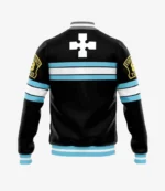 Fire Force Shinra Kusakabe Black Printed Leather Jacket