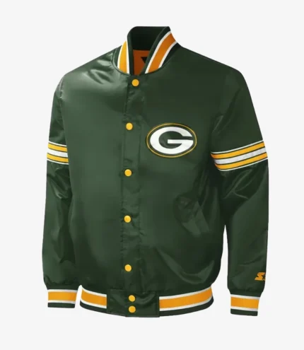 Green Bay Packers Midfield Varsity Satin Jacket For Unisex