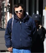 Unisex Harry Styles Prada Navy Blue Zipper Jacket