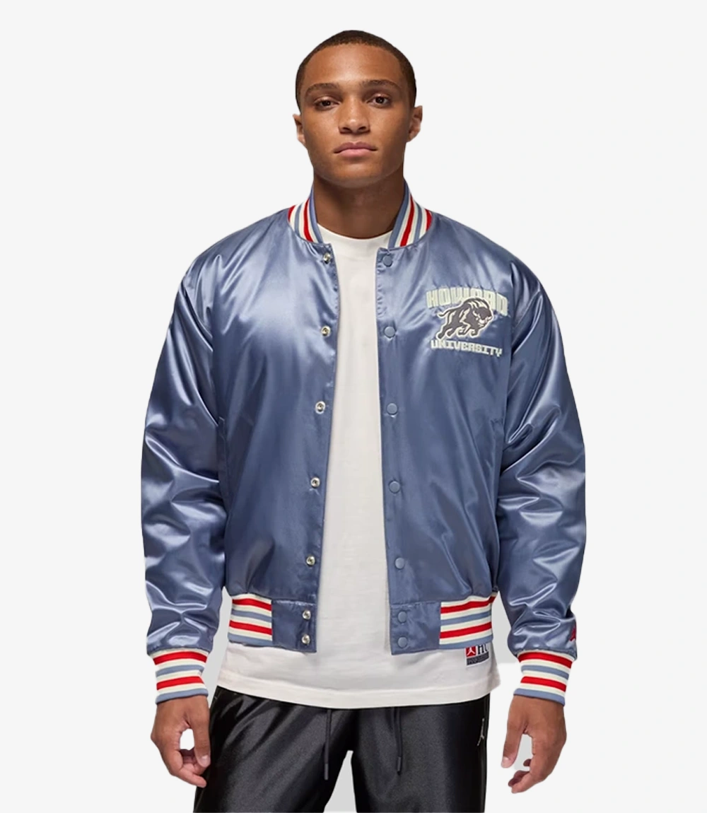 Howard University Nike Jordan MVP Varsity Jacket Unisex Howard University Nike Jordan MVP Varsity Jacket