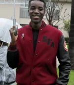 Karim Diane Star Trek 60th Anniversary Starfleet Delta Embroidery Black and Red Varsity Jacket For Unisex