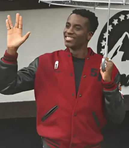 Karim Diane Star Trek 60th Anniversary Starfleet Delta Embroidery Black and Red Varsity Jacket