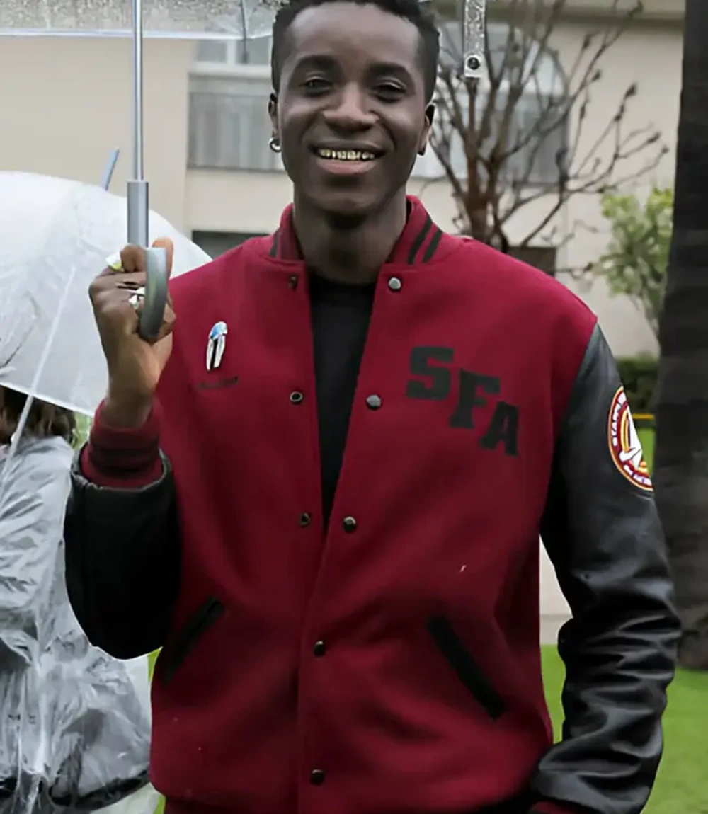 Karim Diane Star Trek 60th Anniversary Starfleet Delta Embroidery Black and Red Varsity Jacket Karim Diane Star Trek 60th Anniversary Starfleet Delta Embroidery Black and Red Varsity Jacket For Unisex