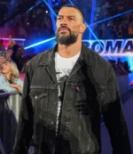Monday Night RAW 2026 Wrestler Roman Reigns Black Denim Trucker Jacket
