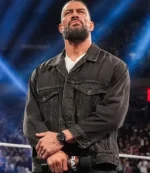 Monday Night RAW 2026 Wrestler Roman Reigns Black Denim Trucker Jacket