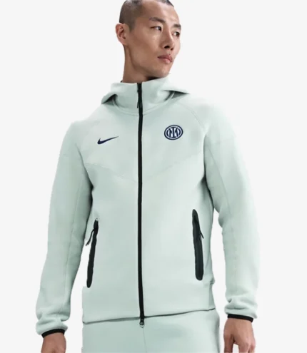 Nike Inter Milan 25-26 Tech Fleece Windrunner Zip Grey Hoodie