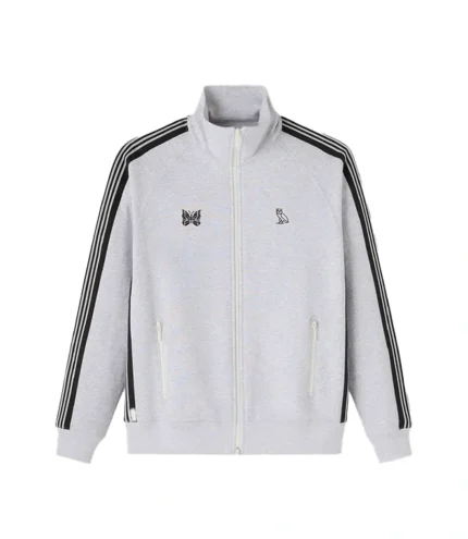 October’s Very Own x Needles 2026 Full Zip Grey Fleece Track Jacket For Unisex