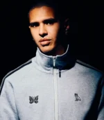 October’s Very Own x Needles 2026 Full Zip Grey Fleece Track Jacket