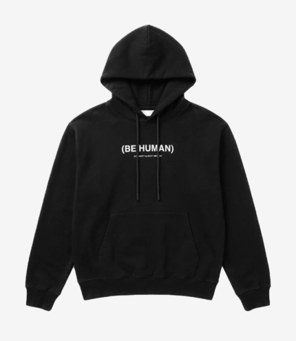 Unisex Off White x Kid Cudi 2026 Be Human Black Fleece Pullover Hoodie