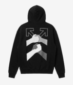 Off White x Kid Cudi 2026 Be Human Black Fleece Pullover Hoodie