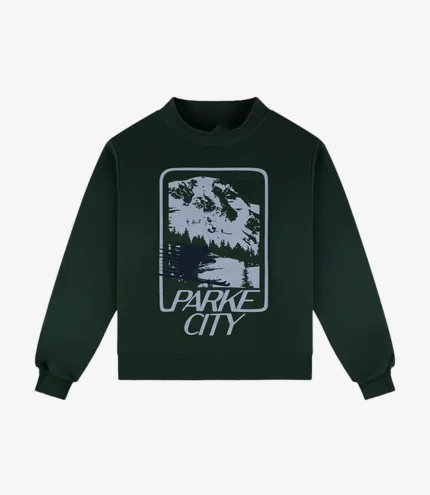 Unisex Parke 2026 Sport Graphic Green Mockneck Fleece Sweatshirt