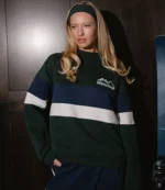 Unisex Parke 2026 Vintage Stripe Green Mockneck Fleece Sweatshirt