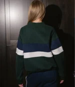 Parke 2026 Vintage Stripe Green Mockneck Fleece Sweatshirt