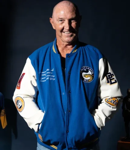 Unisex Parramatta Eels 1986 Premiers Wool Varsity Jacket with Leather Sleeves