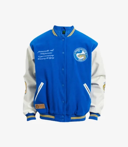 Parramatta Eels 1986 Premiers Wool Varsity Jacket with Leather Sleeves