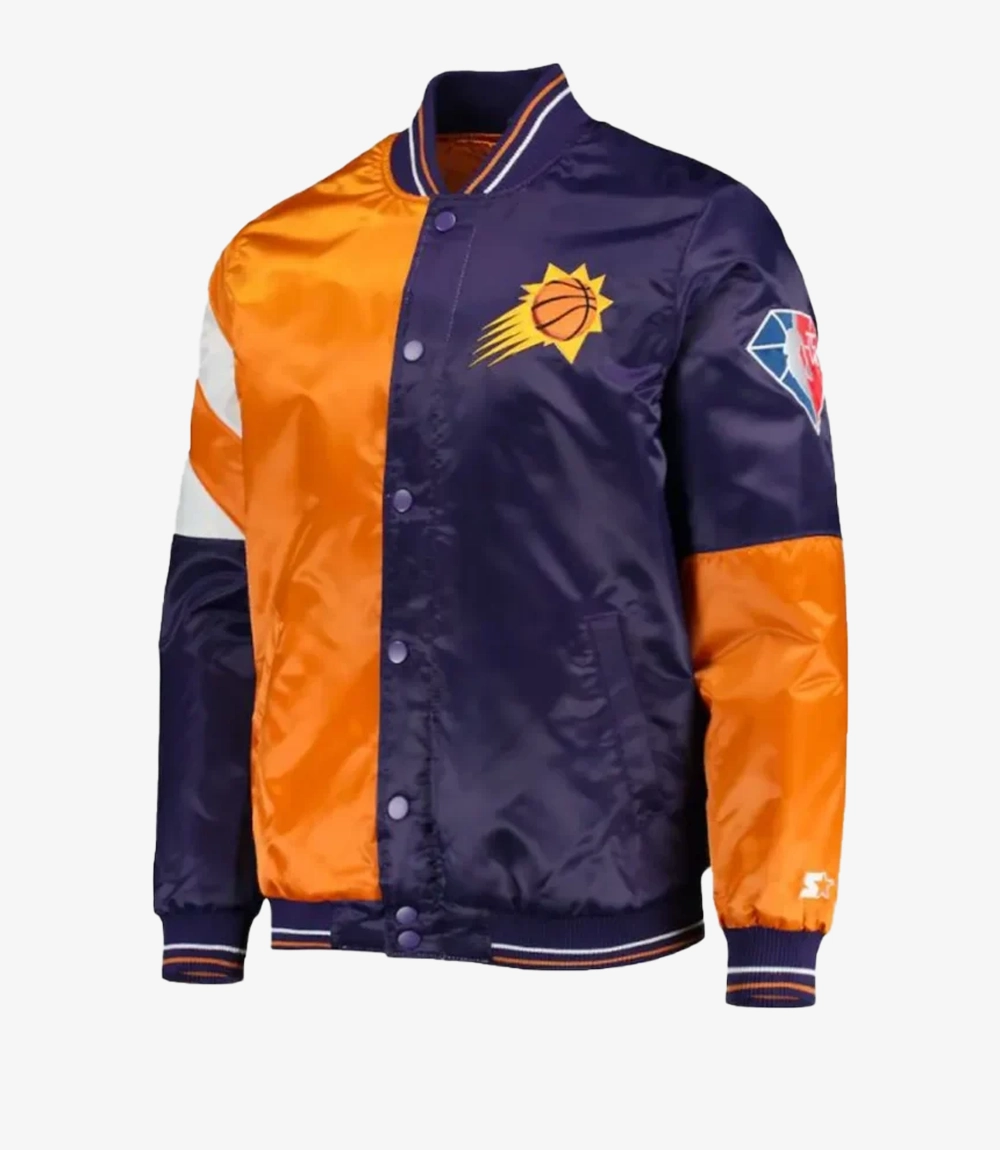 Phoenix Suns Orange and Purple Varsity Starter Jacket Phoenix Suns Orange and Purple Varsity Starter Jacket For Unisex