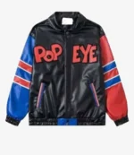 Popeye The Sailor Man Bomber Leather Jacket For Unisex