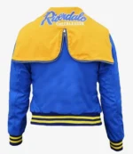 Riverdale Cheer Girls Blue and Yellow R Logo Printed Hooded Bomber Hoodie Jacket