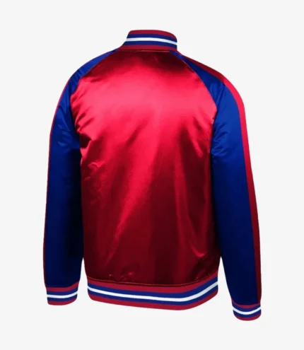 Sacramento Kings Colorblock Red and Blue Satin Jacket