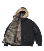 Supreme Reversible Faux Fur Hooded Work Jacket Black 2