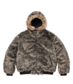 Supreme Reversible Faux Fur Hooded Work Jacket Black 3